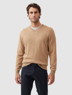 Rodd & Gunn Phoenix Traceable New Zealand Merino V-neck Jumper, Cedar