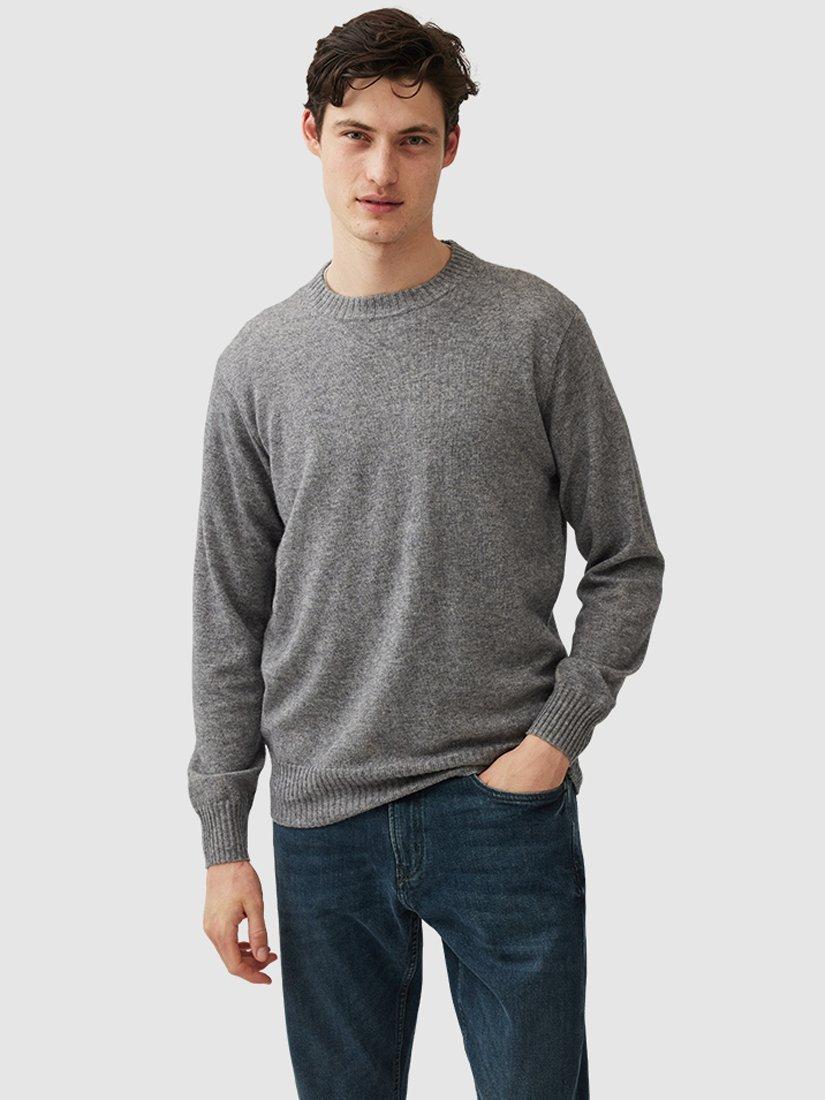 Product image 1 of 5, which shows Rodd & Gunn Christchurch Wool Cashmere Crew Neck Jumper, Fog, XS