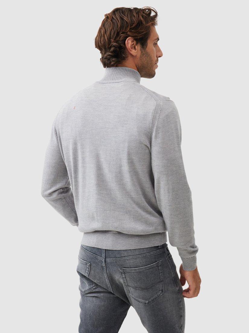 Product image 3 of 5, which shows Rodd & Gunn Calderwell Traceable New Zealand Merino Zip Neck Jumper, Smoke, XS