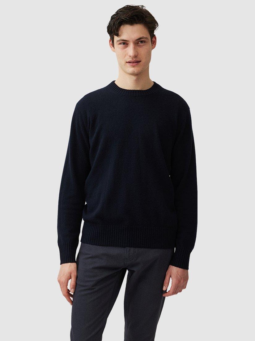 Product image 1 of 5, which shows Rodd & Gunn Christchurch Wool Cashmere Crew Neck Jumper, Deep Ocean, M
