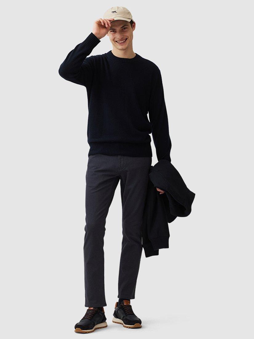 Product image 2 of 5, which shows Rodd & Gunn Christchurch Wool Cashmere Crew Neck Jumper, Deep Ocean, M