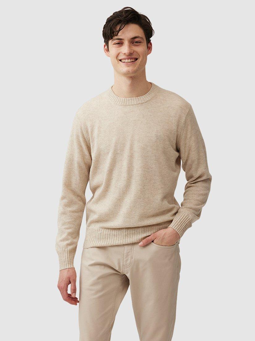 Product image 1 of 5, which shows Rodd & Gunn Christchurch Wool Cashmere Crew Neck Jumper, Camel, XS
