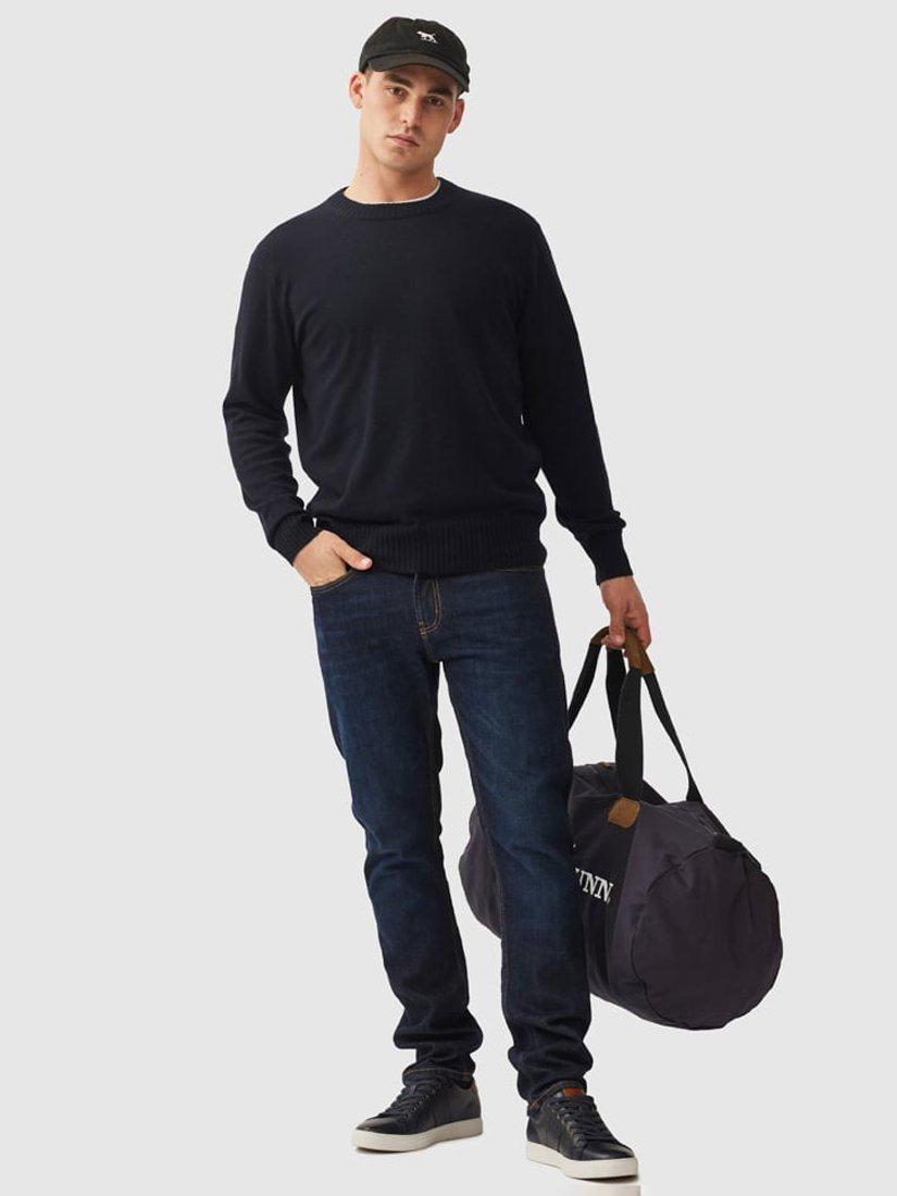 Product image 2 of 5, which shows Rodd & Gunn Christchurch Wool Cashmere Crew Neck Jumper, Midnight, XS
