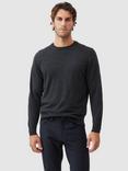 Rodd & Gunn Ferndale Traceable New Zealand Merino Round Neck Jumper, Charcoal Marle
