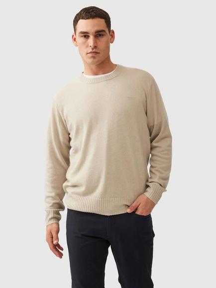 Rodd & Gunn Christchurch Wool Cashmere Crew Neck Jumper, Natural