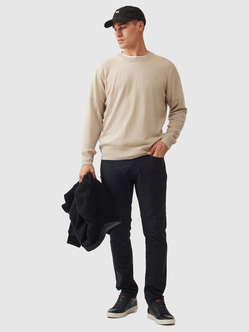 Product image 2 of 5, which shows Rodd & Gunn Christchurch Wool Cashmere Crew Neck Jumper, Natural, XS