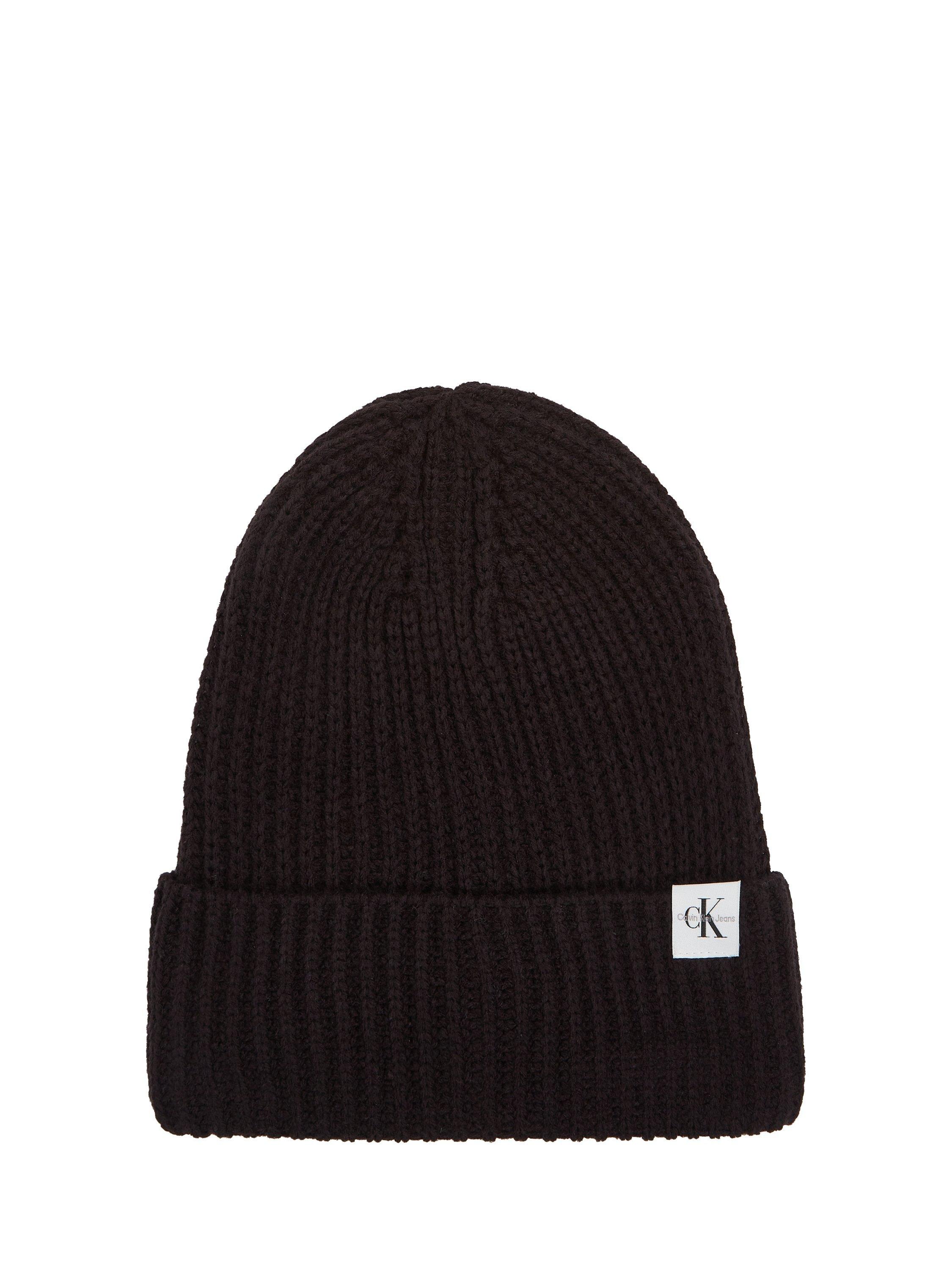 Product image 3 of 5, which shows Calvin Klein Kids' Monogram Ribbed Hat, Ck Black, L-XL