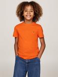 Tommy Hilfiger Kids' Essential Cotton T-Shirt, Orange Thunder