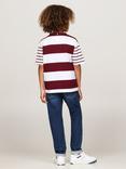 Tommy Hilfiger Kids' Stripe Mix T-Shirt, Deep Rouge / White