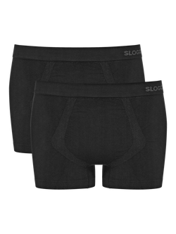sloggi Go Smooth Cotton Blend Short Briefs, Pack of 2, Black, Black