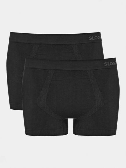 sloggi Go Smooth Cotton Blend Short Briefs, Pack of 2, Black, Black