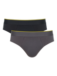 sloggi Ever Airy Cotton Briefs, Pack of 2, Black/Grey