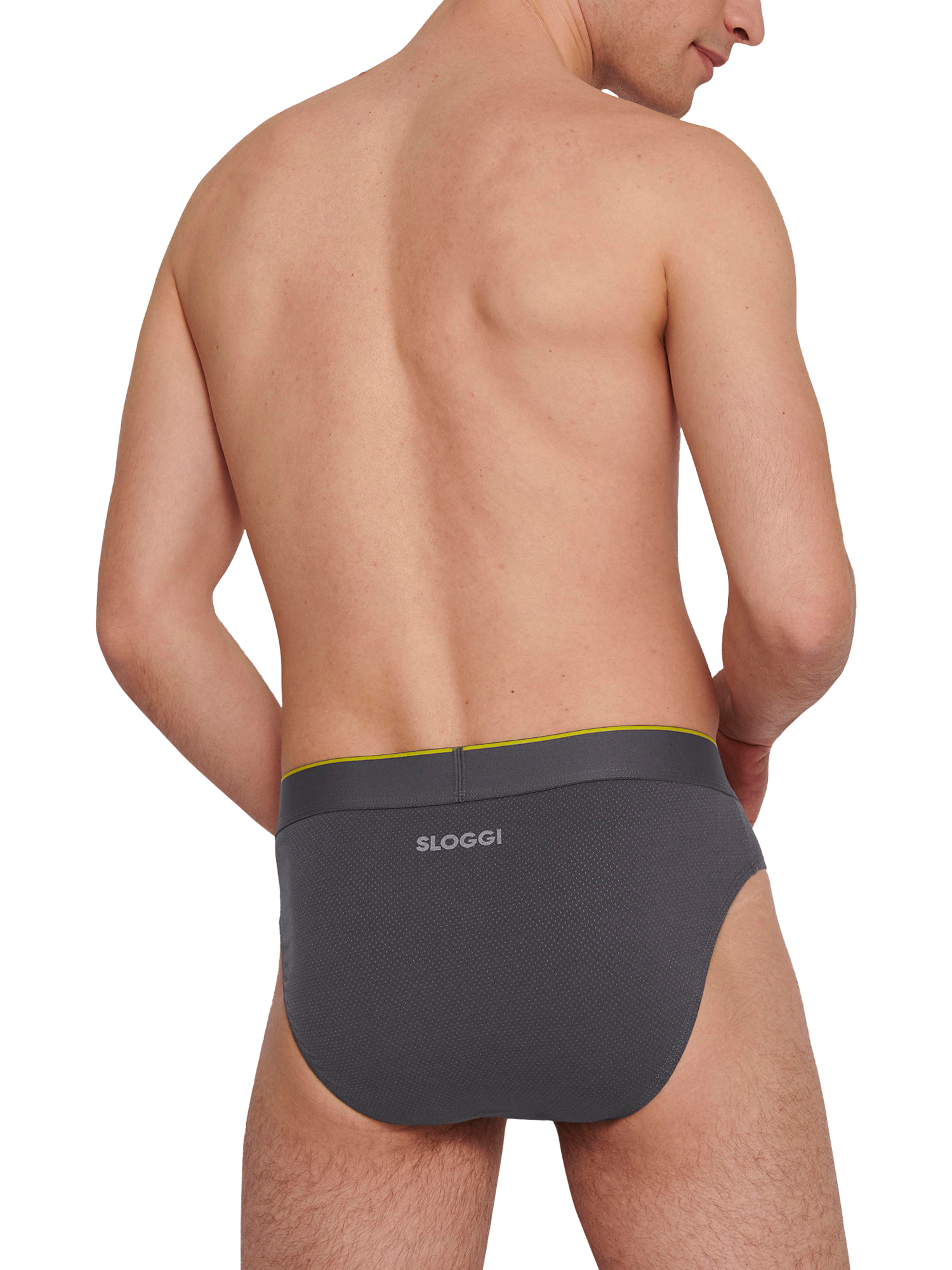 Product image 3 of 6, which shows sloggi Ever Airy Cotton Briefs, Pack of 2, Black/Grey, S