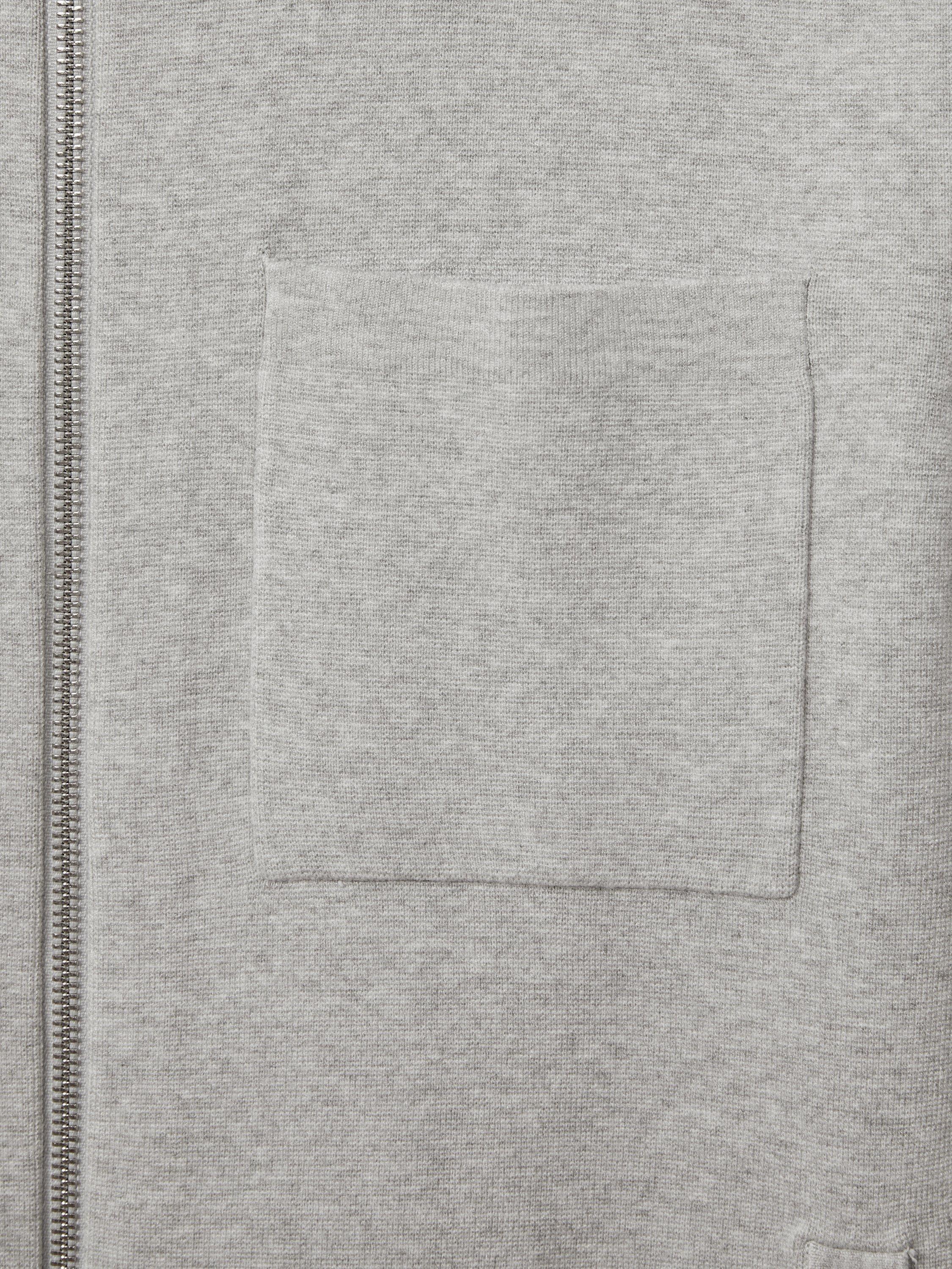 Product image 4 of 5, which shows Reiss Rivers Zip Cardigan, Soft Grey, XL