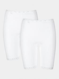 sloggi Basic+ Long Shorts Knickers, Pack of 2, White