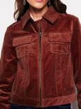 Boden Cord Zip Through Jacket, Deep Rust