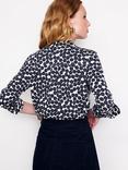 Boden Amelia Spot Jersey Shirt, Navy/White