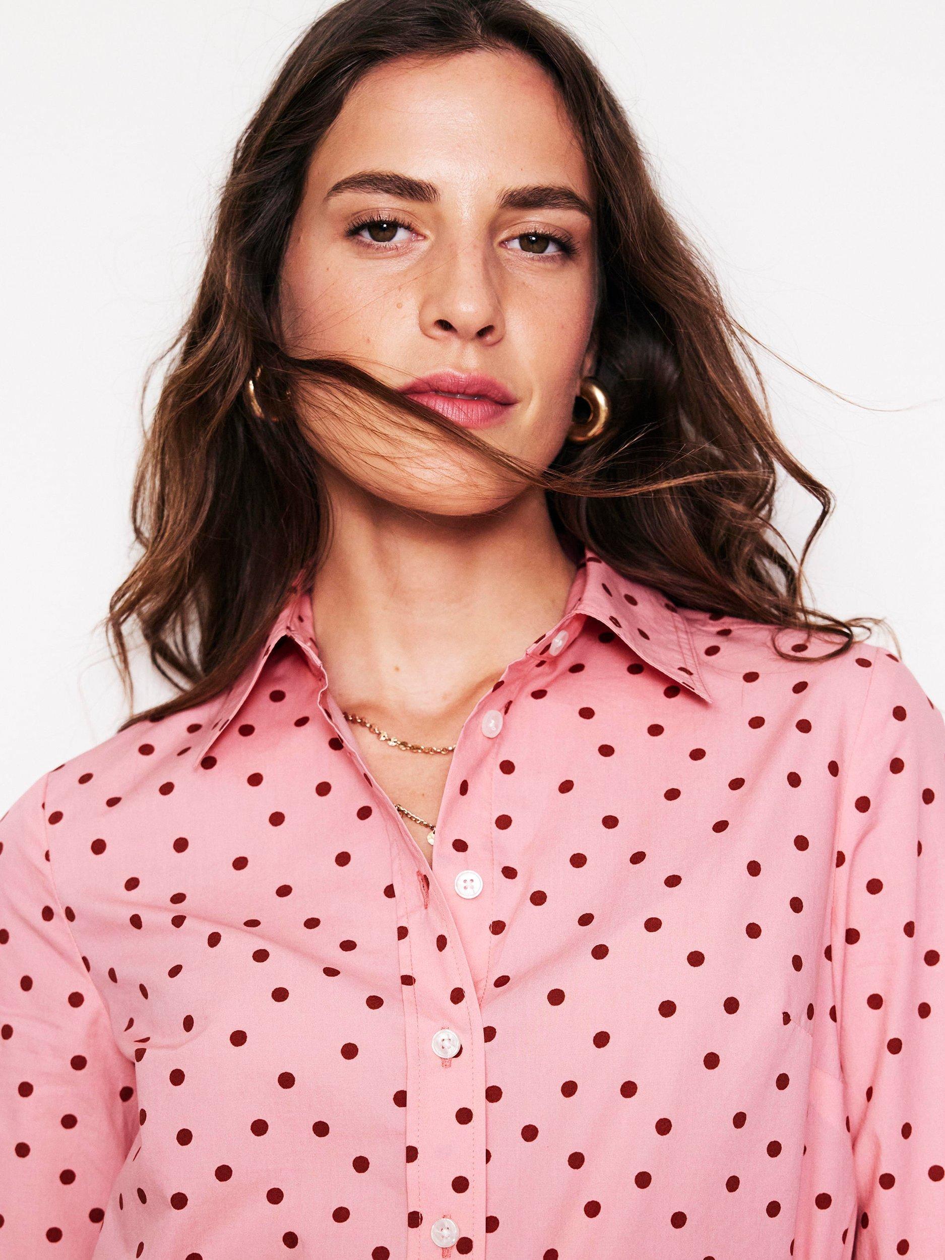 Boden Sienna Polka Dot Shirt Pink