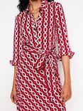 Boden Laura Geometric Jersey Dress, Red/Multi