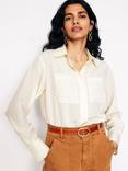 Boden Connie Relaxed Silk Shirt, Ivory