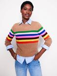 Boden Eva Stripe Cashmere Jumper, Rainbow Melange