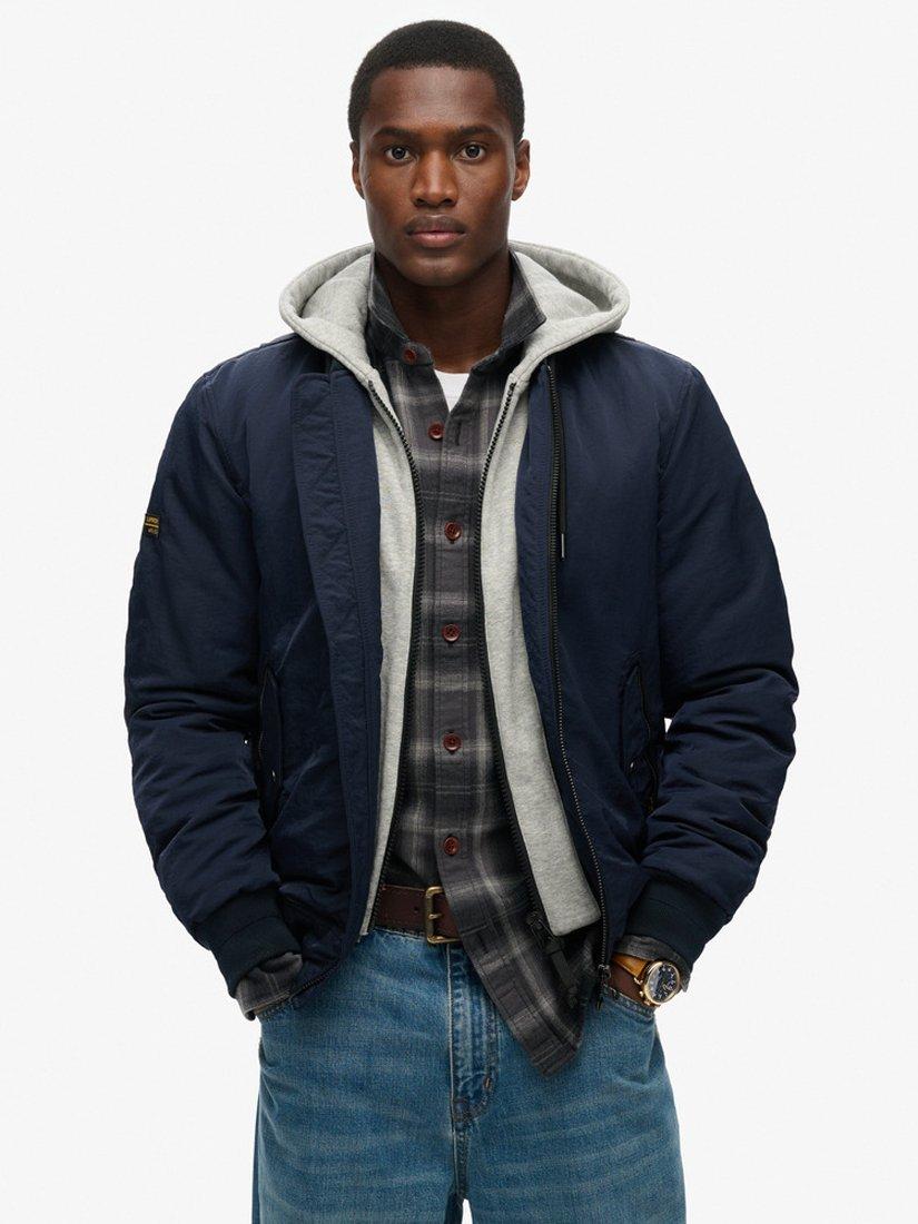 Product image 1 of 6, which shows Superdry Bomber Jacket, Eclipse Navy, M