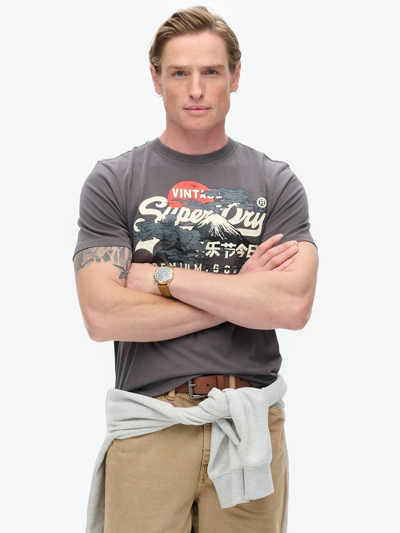 Superdry Tokyo Graphic T-Shirt, Dark Grey