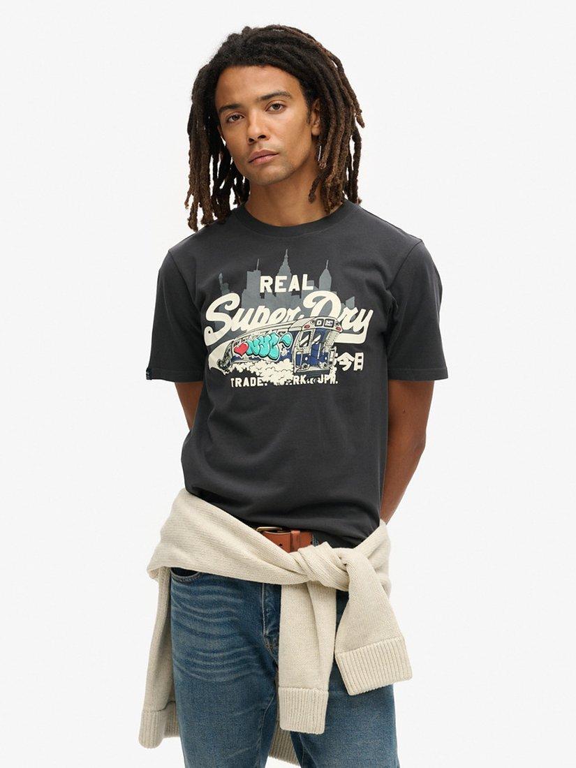 Product image 1 of 5, which shows Superdry Cotton Graphic T-Shirt, Blackboard, XXL
