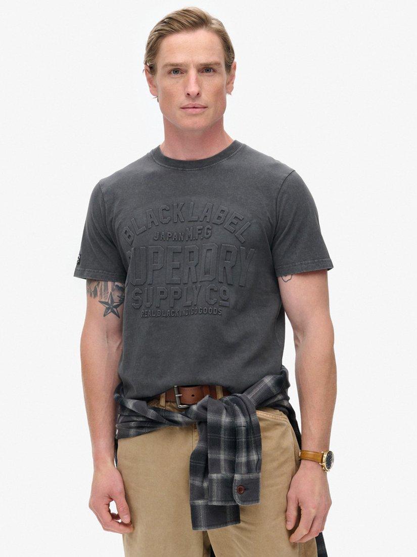 Product image 1 of 5, which shows Superdry Cotton Crew Neck T-Shirt, Blackboard, S