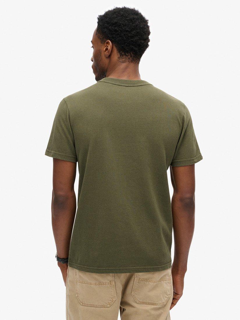 Product image 2 of 6, which shows Superdry Flocked Fade Graphic T-Shirt, Khaki Green Marl, S