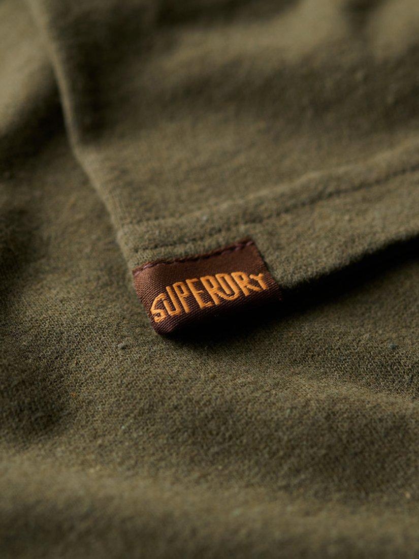 Product image 4 of 6, which shows Superdry Flocked Fade Graphic T-Shirt, Khaki Green Marl, S