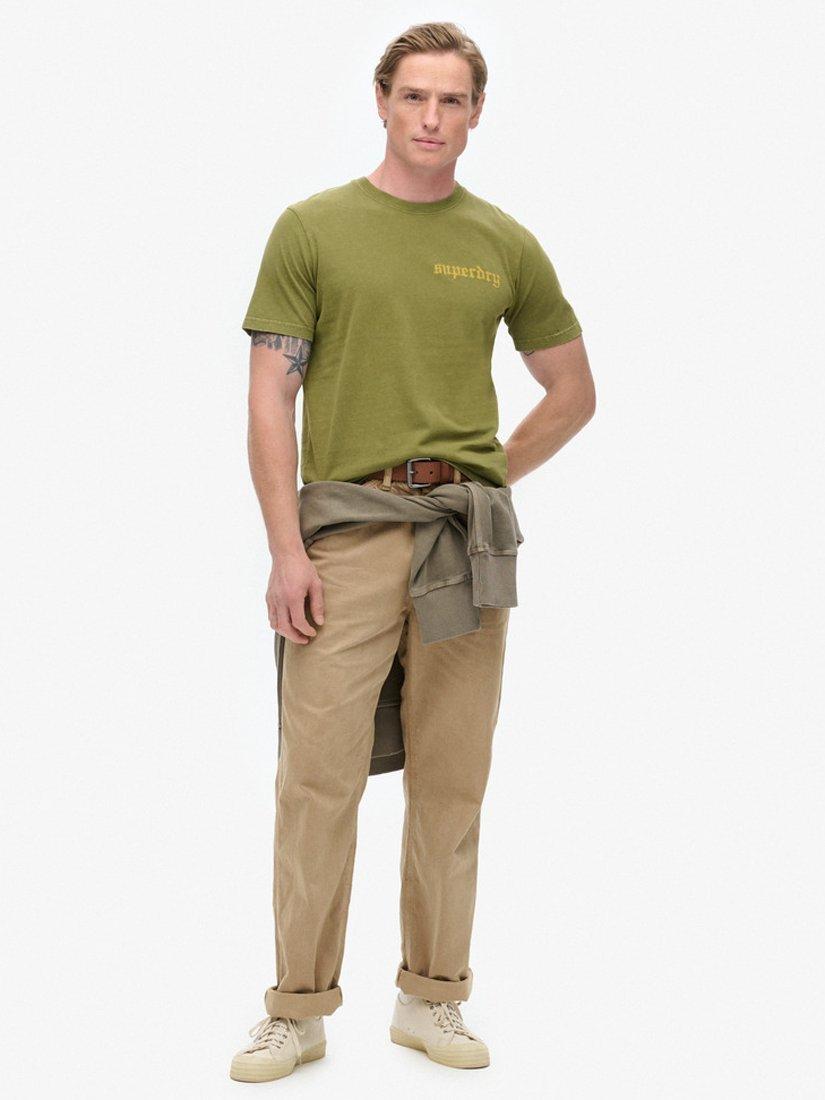 Product image 3 of 5, which shows Superdry Tattoo Graphic T-Shirt, Khaki Olive, S