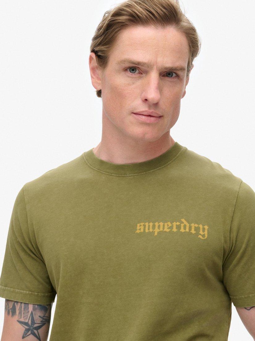Product image 4 of 5, which shows Superdry Tattoo Graphic T-Shirt, Khaki Olive, S