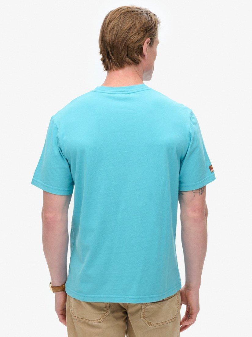 Product image 2 of 5, which shows Superdry Cotton Crew Neck T-Shirt, Maui Blue, S