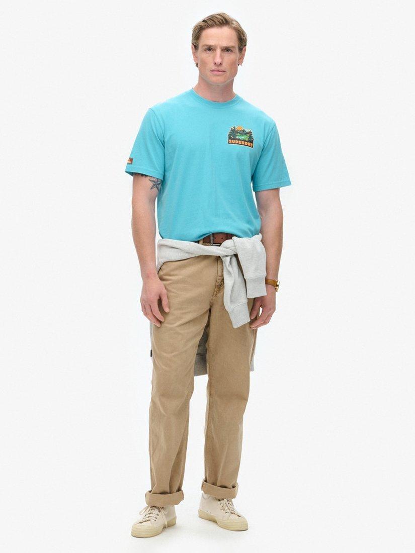Product image 3 of 5, which shows Superdry Cotton Crew Neck T-Shirt, Maui Blue, S