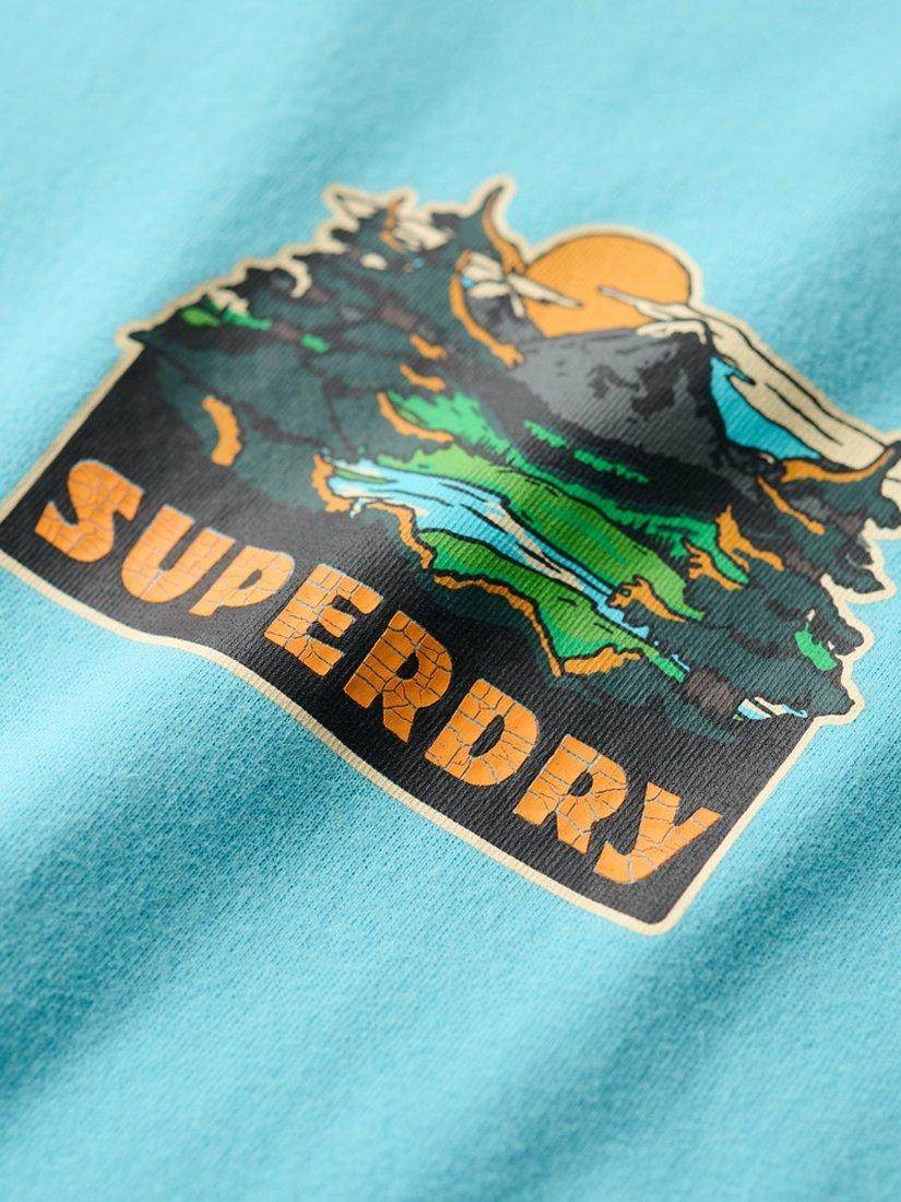Product image 5 of 5, which shows Superdry Cotton Crew Neck T-Shirt, Maui Blue, S