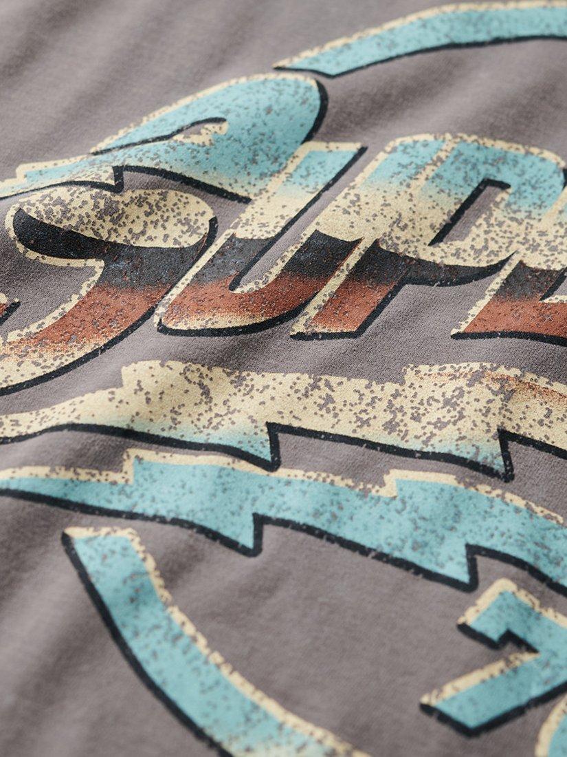 Product image 5 of 5, which shows Superdry Seventies Rock Graphic Band T-Shirt, Dark Pebble Grey, XL