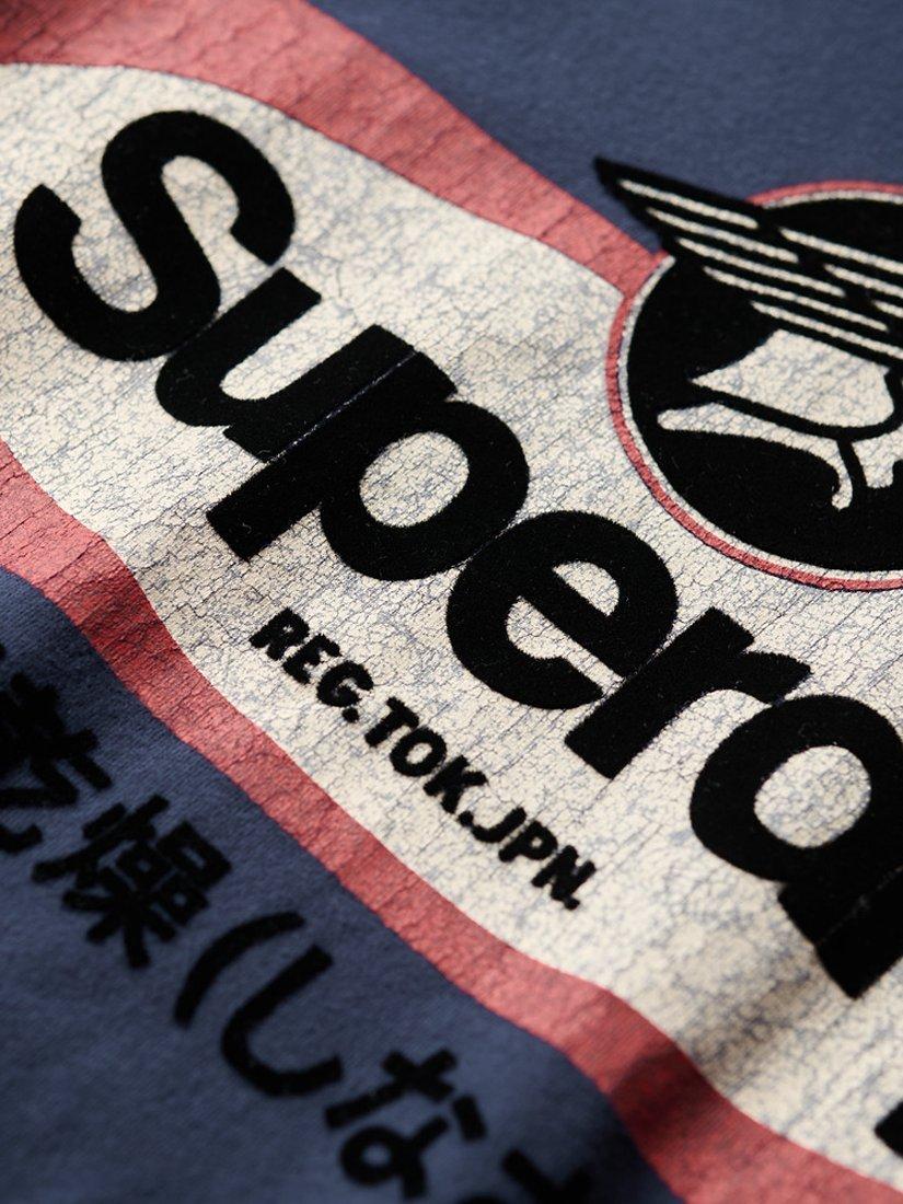Product image 5 of 5, which shows Superdry Core Logo Ringer Workwear Graphic T-Shirt, Richest Navy, L