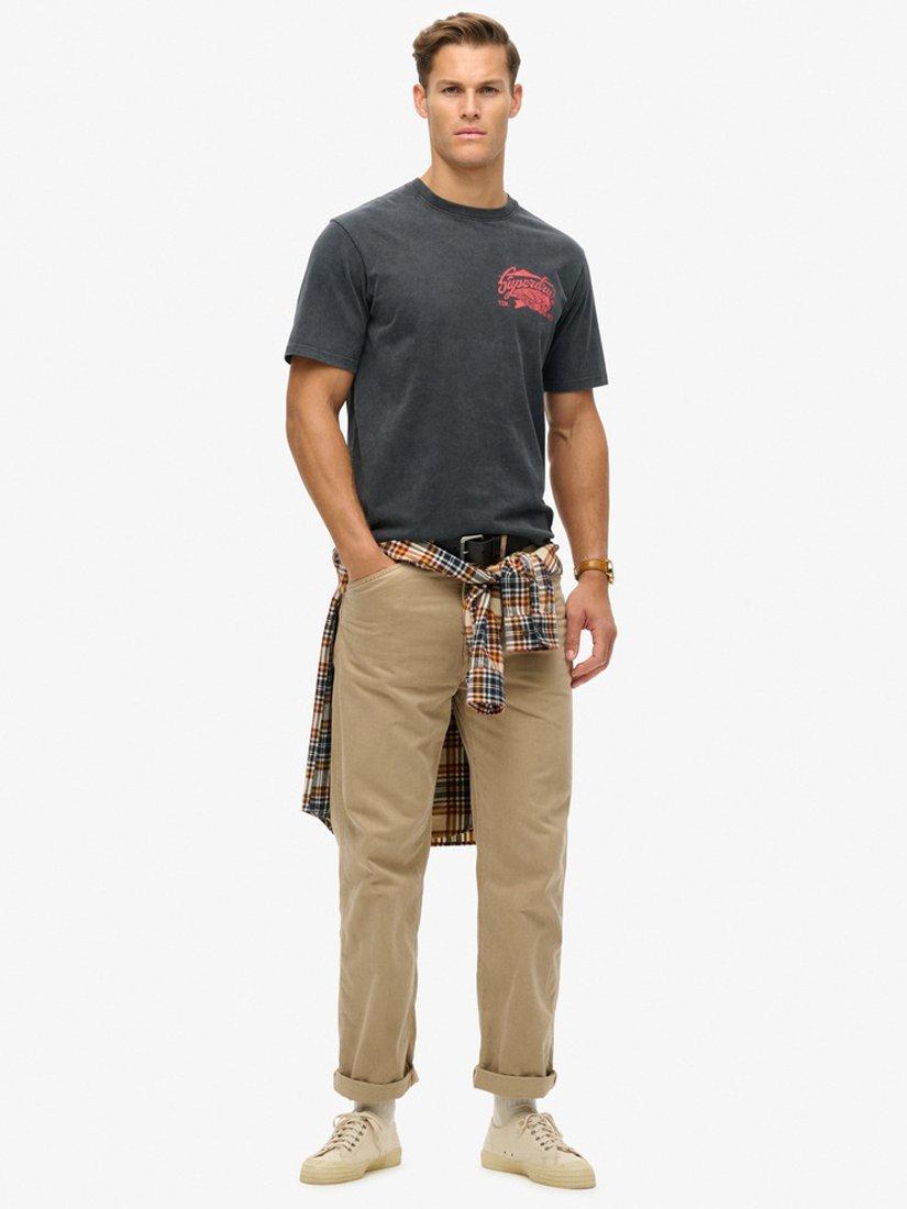Product image 3 of 6, which shows Superdry Biker Rock Graphic Loose T-Shirt, Mid Back In Black, XXXL