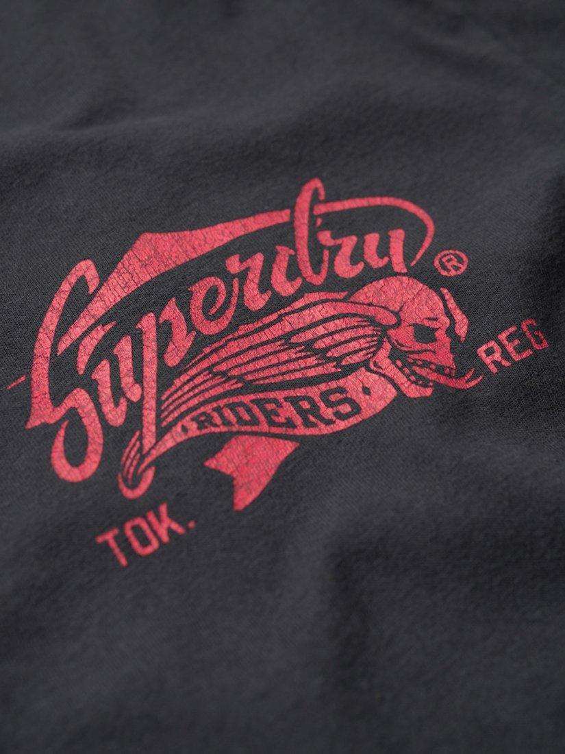 Product image 6 of 6, which shows Superdry Biker Rock Graphic Loose T-Shirt, Mid Back In Black, XXXL