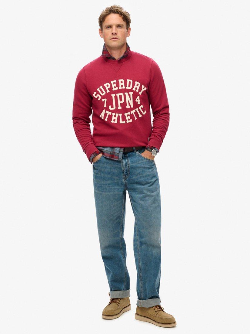 Product image 3 of 6, which shows Superdry Athletic Printed Sweatshirt, Bordeaux Red, S
