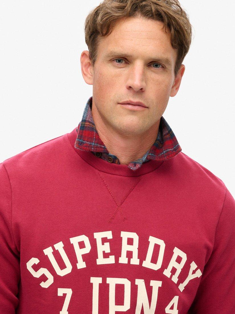 Product image 5 of 6, which shows Superdry Athletic Printed Sweatshirt, Bordeaux Red, S