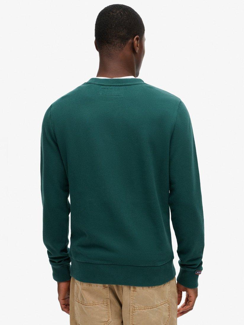 Product image 2 of 5, which shows Superdry Essential Logo Crew Sweatshirt, Dark Pine Green, XXL