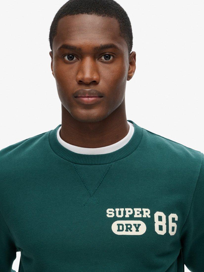 Product image 4 of 5, which shows Superdry Essential Logo Crew Sweatshirt, Dark Pine Green, XXL