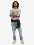 Superdry Classic Graphic Long Sleeve Top, Athletic Grey Marl