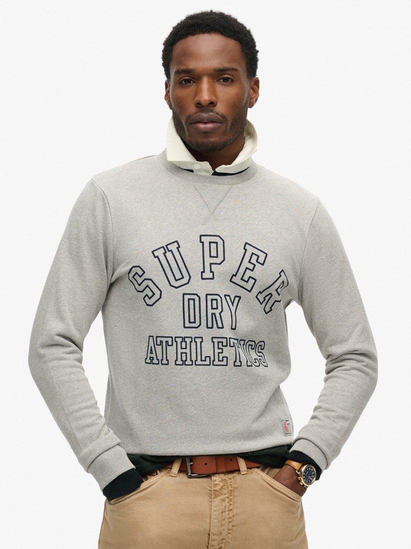 Product image 1 of 6, which shows Superdry Athletic Printed Sweatshirt, Athletic Grey Marl, XXXL