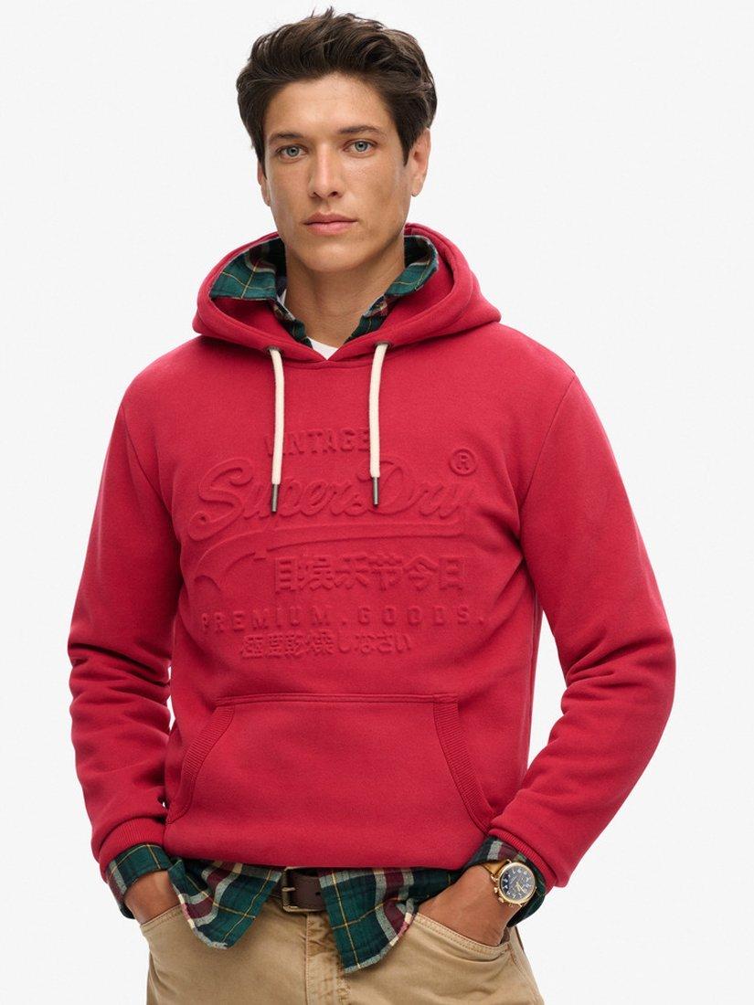 Red superdry hoodie hotsell
