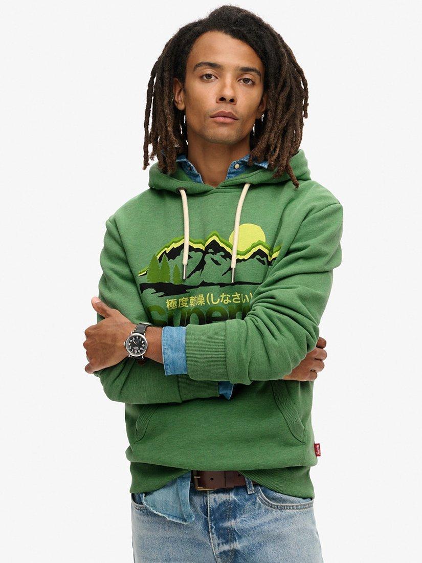 Superdry Embossed Graphic Hoodie Winter Mint Marl