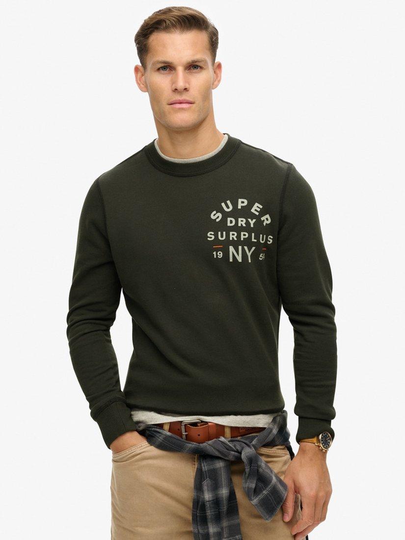 Superdry Logo Sweatshirt, Washed Black