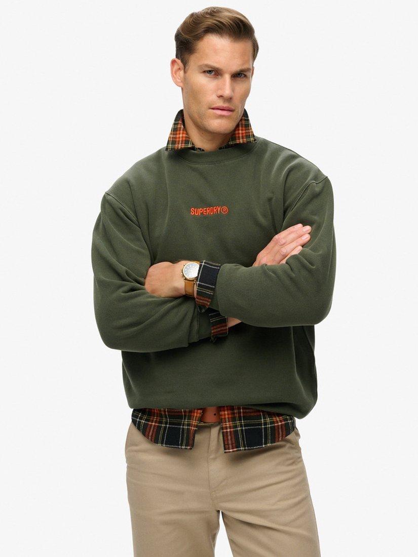 Product image 1 of 5, which shows Superdry Logo Sweatshirt, Army Khaki, M